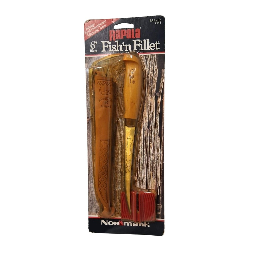 Rapala Fish n Fillet 6 Inch Knife Marttiini Finland Leather Sheath BPFNF6